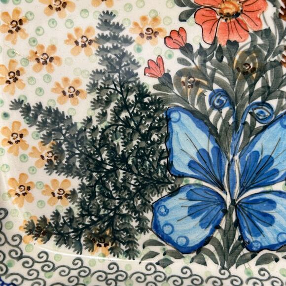 Unikat 1497 Ultimate Bakeware Butterfly Holly 10" Baker Blue Boleslawiec Poland - Picture 8 of 10